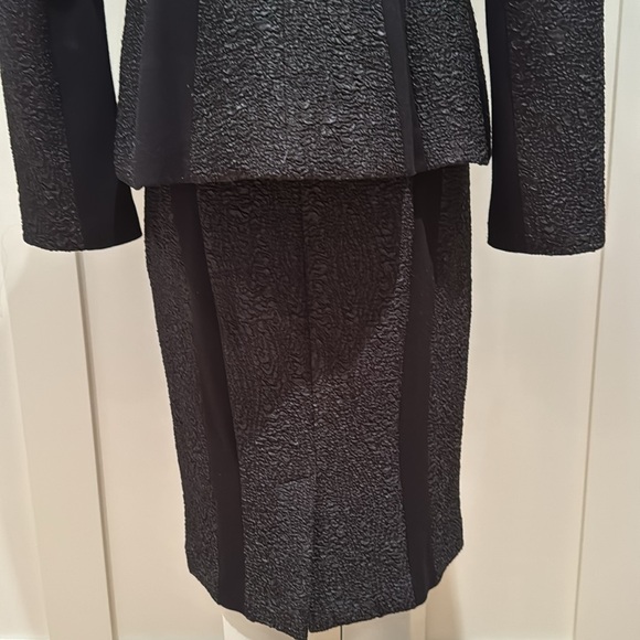 YOANA BARASCHI BLACK TWO PIECE SKIRT SUIT KNIT PANELS ALLOVER ZIPPER DETAILS S - Picture 9 of 15